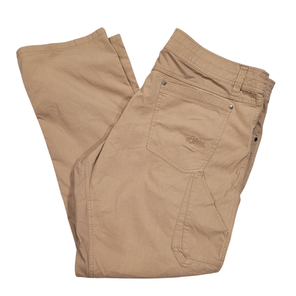 Kuhl Radikl Khaki Tan Hiking Performance Pants Mens 40x32 Stretch Enduro Fabric